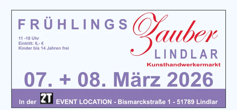 Kunst / Kultur und Handwerk Leben , Karl Wagnermeyer , 2T Lindlar , Lindlar Stadt ,Lindlar , Lindlar was geht , Oberberg Aktuell , 2T Events , Kunsthandwerkermarkt, Lindlar, Kunsthandwerkermarkt Köln, Kunst und Kultur , Veranstaltungen , Events ,Termine , Meine Stadt , Wagnermeyer Veranstaltungen , Frühling , Frühlingszauber , Herbstpartie , Lindlar 2T Frühlingszauber , Lindlar 2T Herbstpartie , Frühling , Herbst , Engelshof , Kunsthandwerk Engelshof , Westhoven , Bürgerzentrum Porz , Köln Porz , Termine Köln , Ausstellungen , Köln , Lindlar , Porz , Westhoven , Engelskirchen , Overath , Marienheide , Wipperfürth , Kunst u. Kultur Köln , Kunsthandwerkermärkte , Oberberg ,Nachrichten